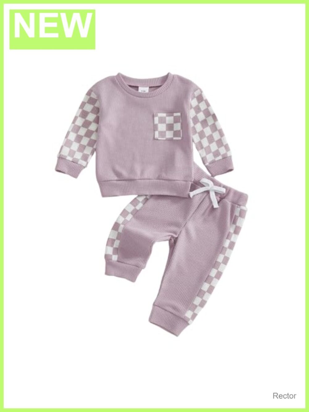Toddler Baby Girl Checkerboard Patchwork Sweatshirt Pants Set